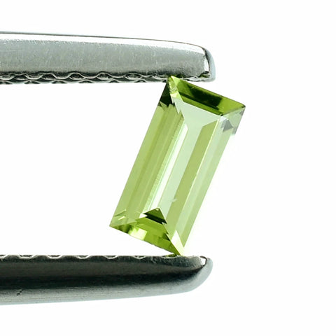 Natural peridot baguette cut gemstone 6x3mm from Brazil