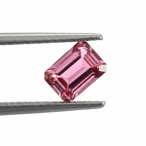 Pink tourmaline untreated 6x4mm octagon loose gemstone