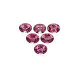 Close-up of a natural 6x4mm pink tourmaline oval cut loose gemstone from Brazil
