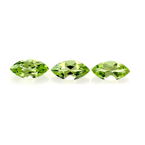 Natural olive-green Peridot marquise cut stone 6x3mm