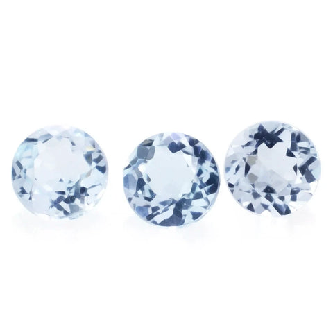 Natural sky blue topaz round cut melee gemstones