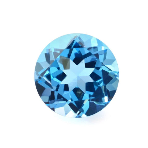 Swiss Blue topaz round cut 5mm