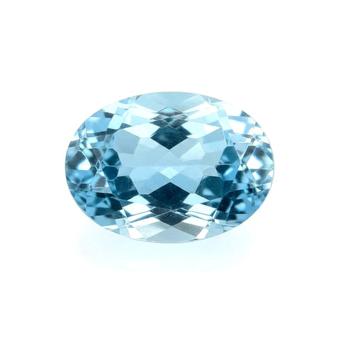 Swiss blue topaz 9x7mm loose gemstone oval cut 
