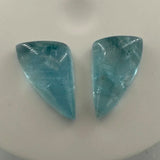 Aquamarine cabochon free-form trillion cut - 19.5x11mm