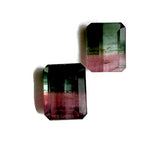 tourmaline bi color pink and green octagon 8x6mm loose gemstones
