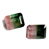 Watermelon tourmaline pair 8x6mm natural gemstone
