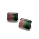 Watermelon Tourmaline octagon cut - 8x6mm (pair)