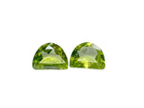 Half-moon shaped Peridot gemstone 8x6mm for unique jewellery designs