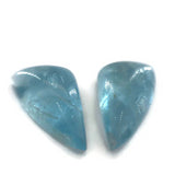 Aquamarine cabochon free-form trillion cut - 19.5x11mm