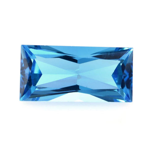 Natural Swiss Blue Topaz 6x3mm Baguette Cut Gemstone