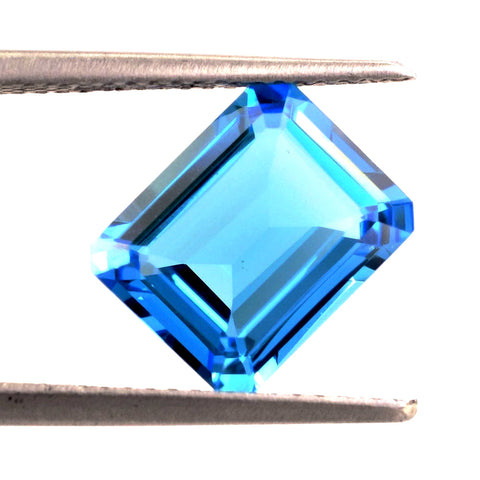 Blue topaz octagon emerald cut - 7x5mm (Swiss)