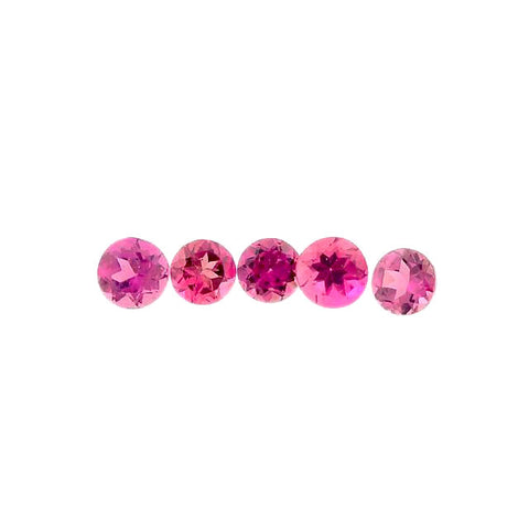 Natural pink tourmaline round brilliant cut 2mm gemstone
