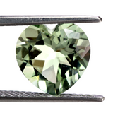 Green Amethyst heart cut - 10mm (concave)