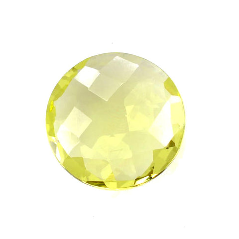 Lemon quartz round cabochon - 10mm (checkerboard)