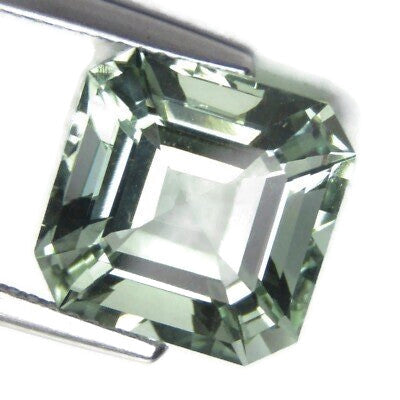 Green amethyst 6mm Asscher cut loose gemstone in octagon shape