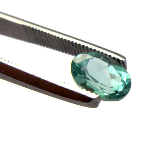 Natural mint tourmaline oval cut 7x5mm gemstone