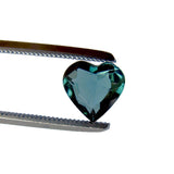 natural tourmaline heart cut 7mm blue greenish teal gemstone