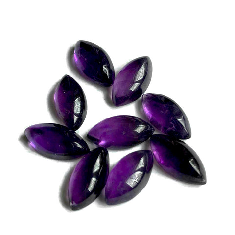 amethyst natural purple marquise cut cabochon 12x6mm gemstone