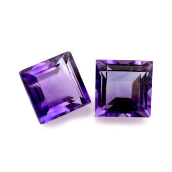 Amethyst square cut - 6 mm