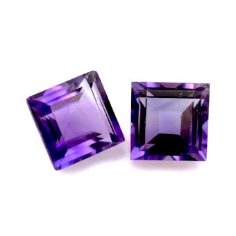 amethyst purple square cut 3mm natural gemstone