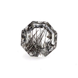 natural black rutile quartz hexagon step-cut 10mm loose gemstone