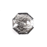natural black rutile quartz hexagon step-cut 10mm loose jewel