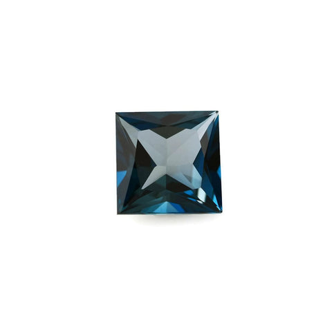 Natural square princess cut london blue topaz 8mm gem