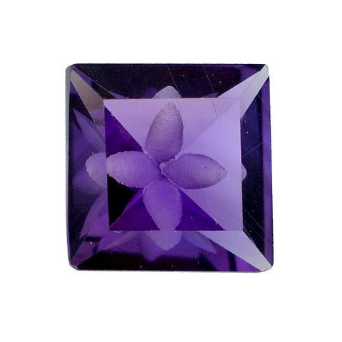 amethyst square octagon mirror cut 12mm natural gemstone
