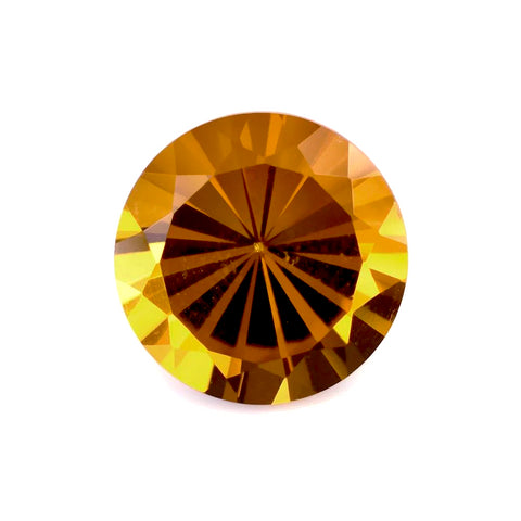 Citrine yellow round mirror cut 10mm loose gemstone
