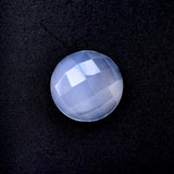 natural chalcedony round checkerboard cabochon 10mm loose stone