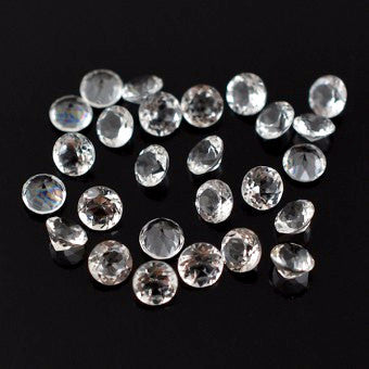 Natural crystal quartz round brilliant cut various sizes loose gemstone