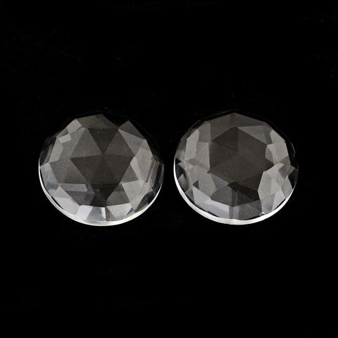 natural crystal quartz round rose cut cabochon 5mm gemstone