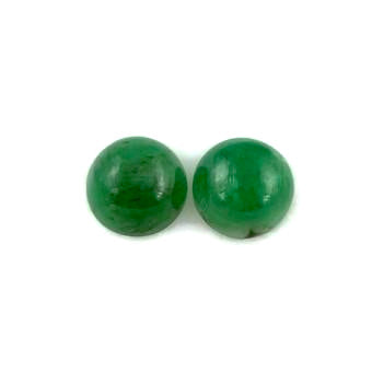 Emerald round cabochon - 5 mm