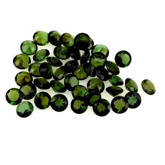 natural green tourmaline round cut 3.5mm gemstone