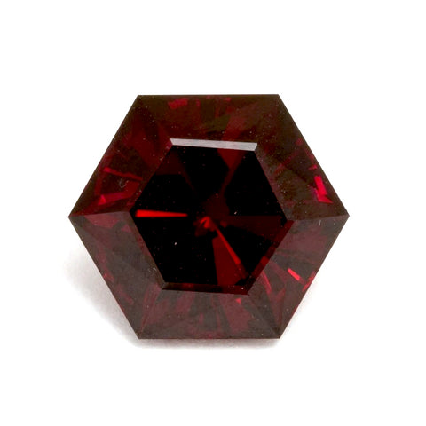 garnet red hexagon step-cut natural gemstone 8mm