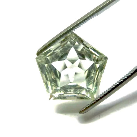 natural green amethyst or prasiolite star pentagon cut loose gemstone