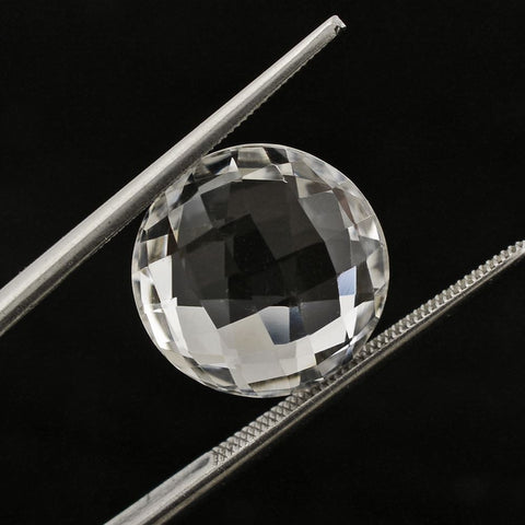 natural crystal quartz round briolette checkerboard cut 10mm gemstone
