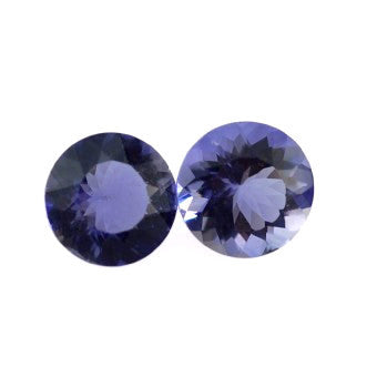 Natural iolite round brilliant cut 7mm gemstone