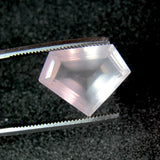 rose quartz pentagon step-cut 14x10mm natural gem