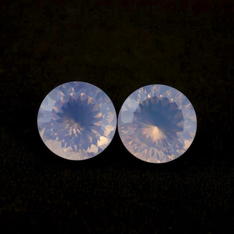 natural lavender quartz round concave cut 10mm gemstone