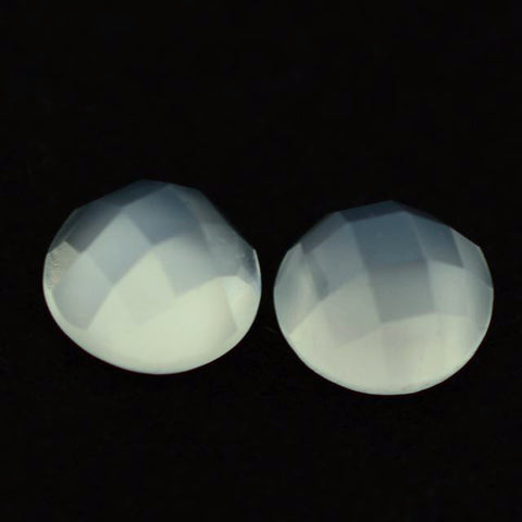 moonstone white round checkerboard cabochon 7mm loose gemstone