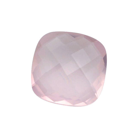 Natural rose quartz cushion checkerboard cut 8mm gemstone