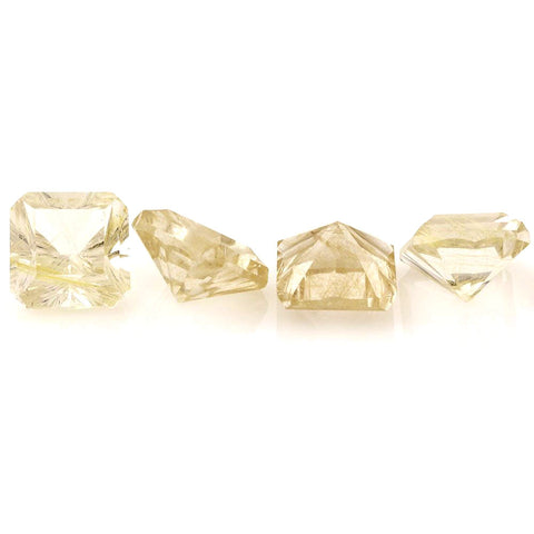 Golden rutile quartz asscher square cut 14mm gemstone