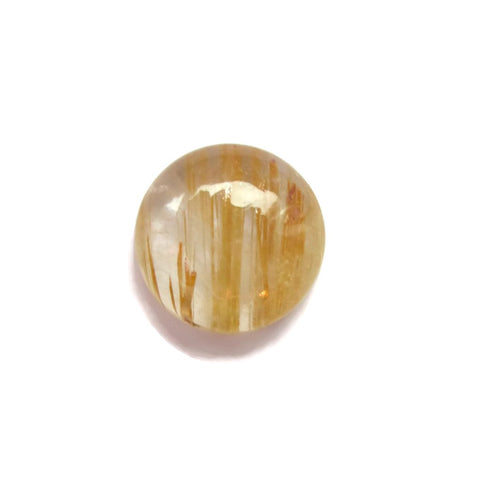 Natural golden rutile quartz round cut cabochon 12mm gemstone