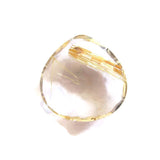 Natural golden rutile quartz pear briolette checkerboard cut 15mm jewel