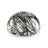 Natural black rutile quartz round cut cabochon 12mm gemstone