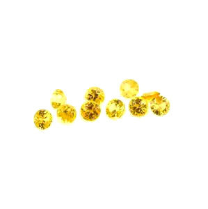 Natural yellow sapphire round cut 2mm gemstone