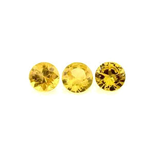 Natural yellow sapphire round cut 3.5mm gemstone. 