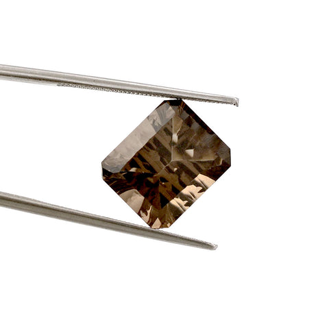 natural smoky quartz octagon concave cut 12x10mm gemstone