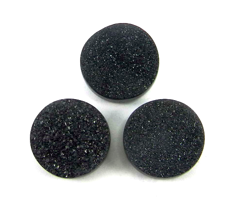 drusy round cut 6mm black loose gemstone